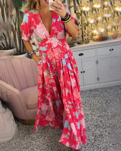 Zomerse Maxi-jurk met Diepe V-hals