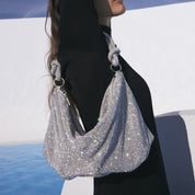 Luxe Glanzende Tas met Ketting Detail