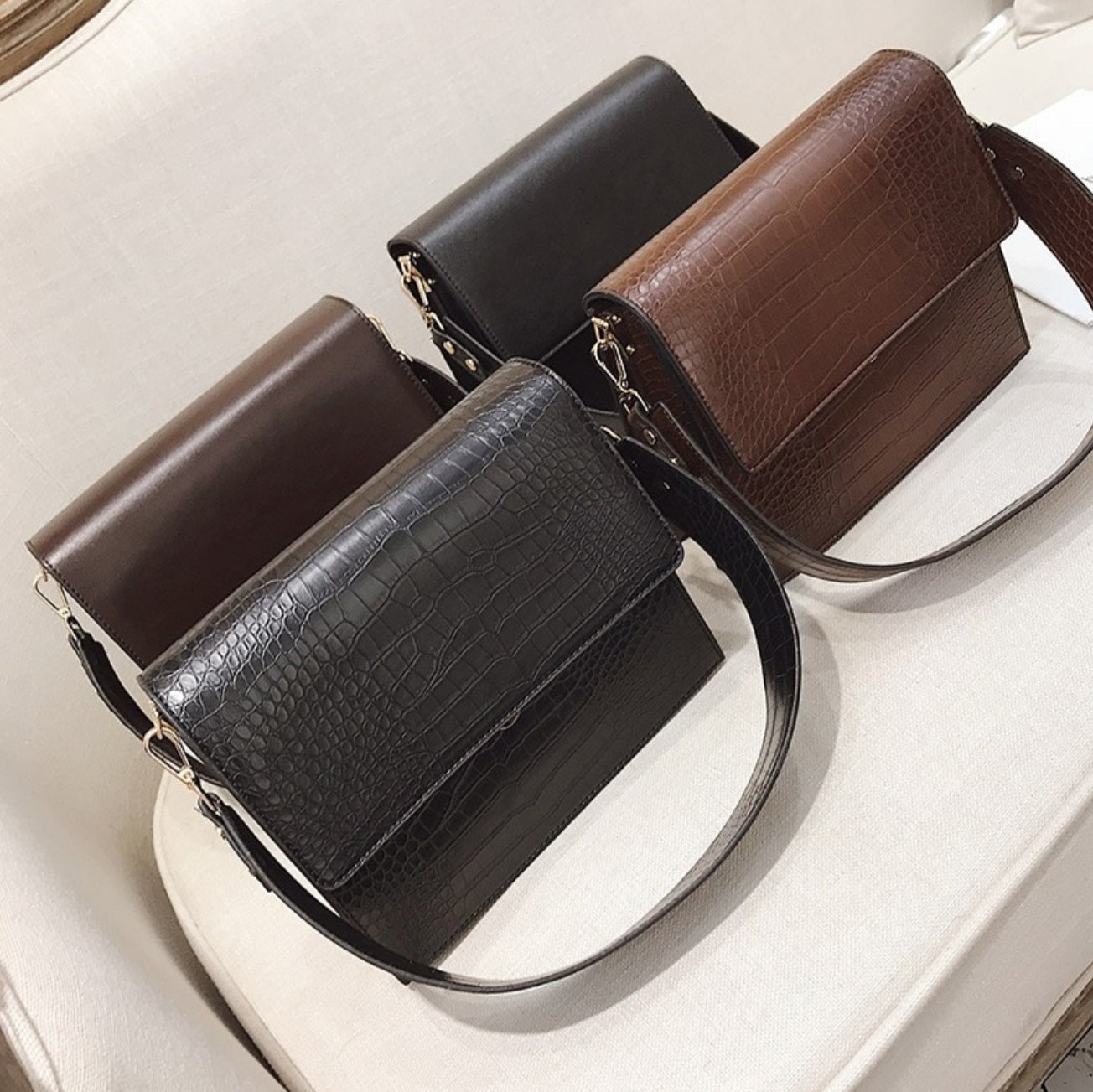 Diek | Maxi Croc Schoudertas - Crossbody