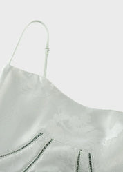 Gilda | Luxe Maxi Jurk met Elegante Bloemen Print - Kleur Pistache Groen