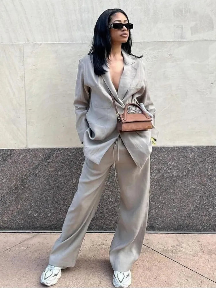 Lilou | Casual Tweedelige Chic Set Dames - Comfortabele Blazer en Pantalon