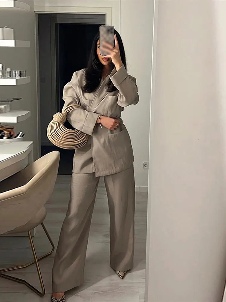 Lilou | Casual Tweedelige Chic Set Dames - Comfortabele Blazer en Pantalon