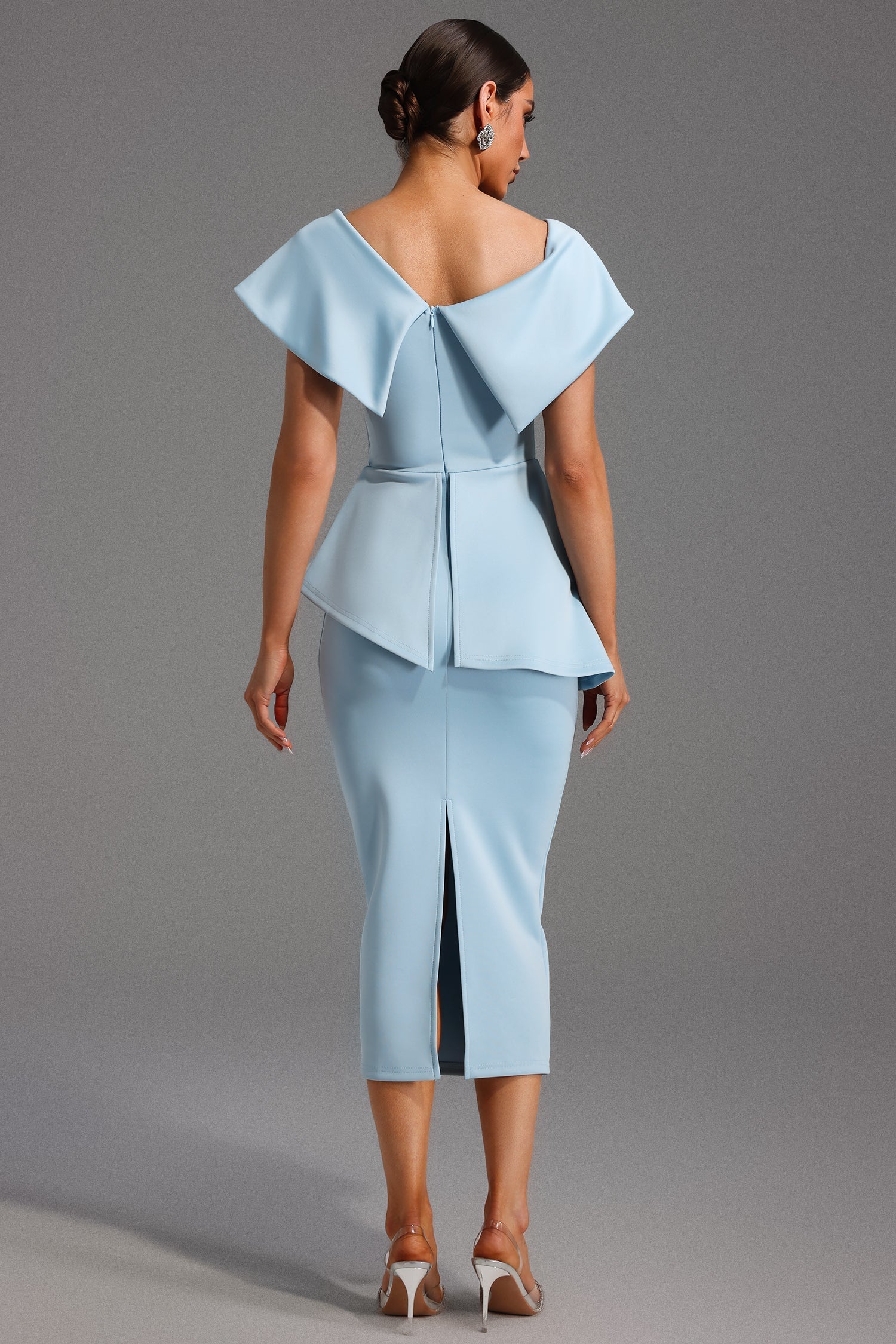 Destina | Elegante Babyblauwe Midi Jurk