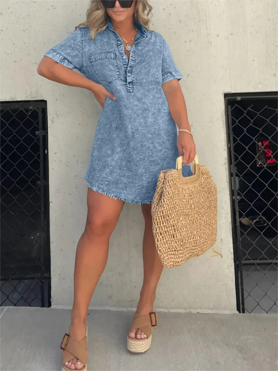 Lina | Zomerse Spijkerlook Jurk