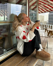 Love | Ultra Zacht Trui Dames - Trendy Design met Hartjes