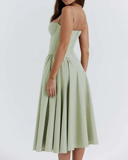 Stijlvolle Midi Jurk met Corset