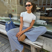 Milly | Gestreepte Lounge Broek - Comfortabel, Stretch met Lage Taille