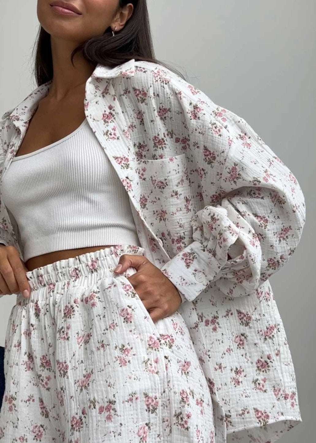 Milja | Zomerset van Katoen met Bloemenprint