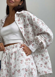 Milja | Zomerset van Katoen met Bloemenprint