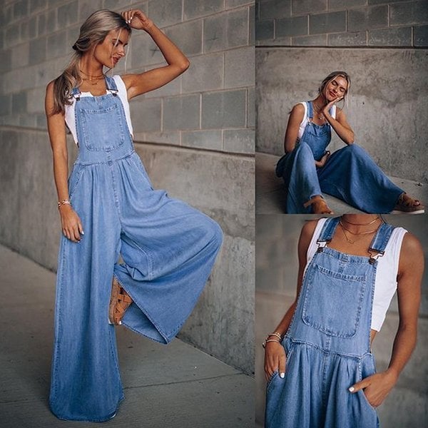 Alise | Tuinbroek Jumpsuit met Wijde Pijpen