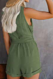 Pien | Playsuit met V-hals en Strik Ceintuur