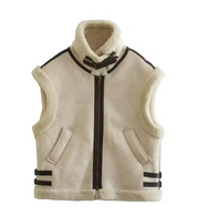 Clinty | Leer Look Dames Vest met Teddy Voering – Warm & Modieus