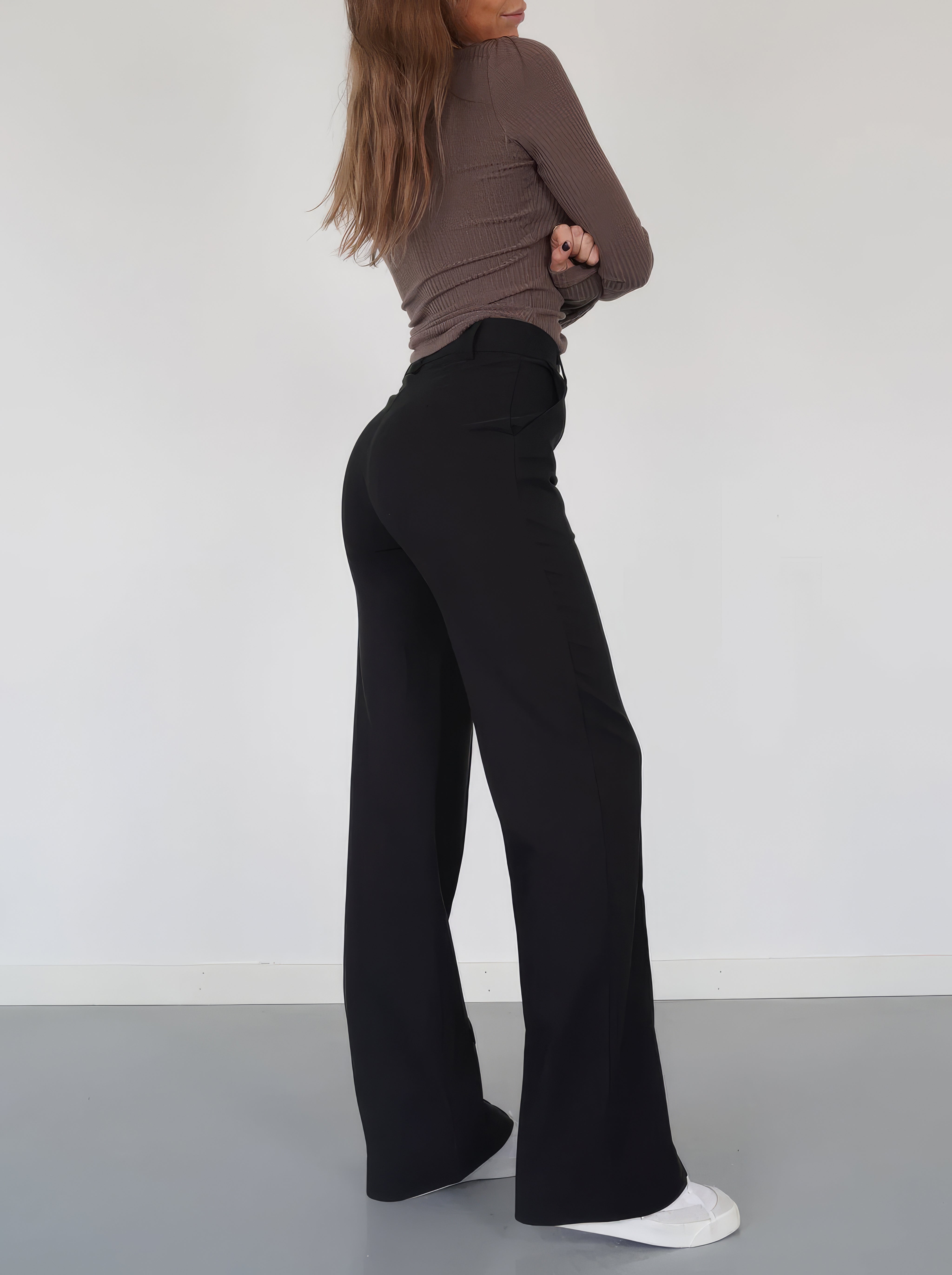 Beau | High-Waist Pantalon Met Rechte Pijpen