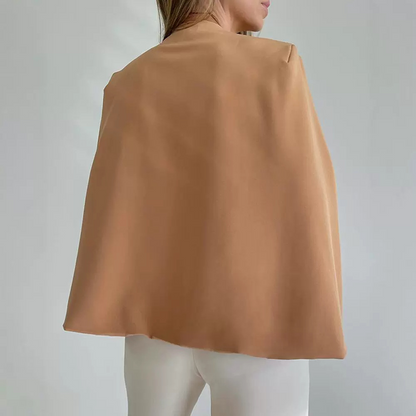Caileigh | Kraagloze Dames Jas met Sjaal – Minimalistisch Design & Tijdloze Elegantie