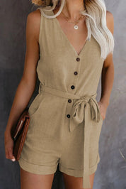 Pien | Playsuit met V-hals en Strik Ceintuur