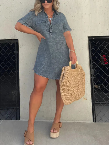 Lina | Zomerse Spijkerlook Jurk