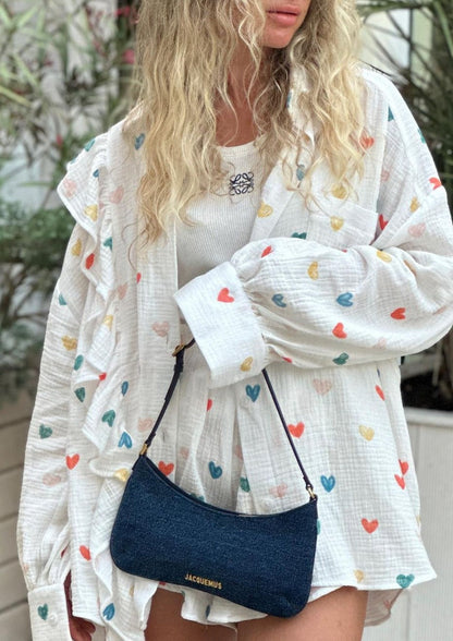 Jenika | Loungewear Set van Katoen met Hartjes Print - Zomers & Stijlvol
