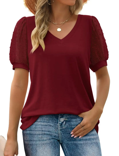 Elegante Linnen V-Hals Top voor Dames
