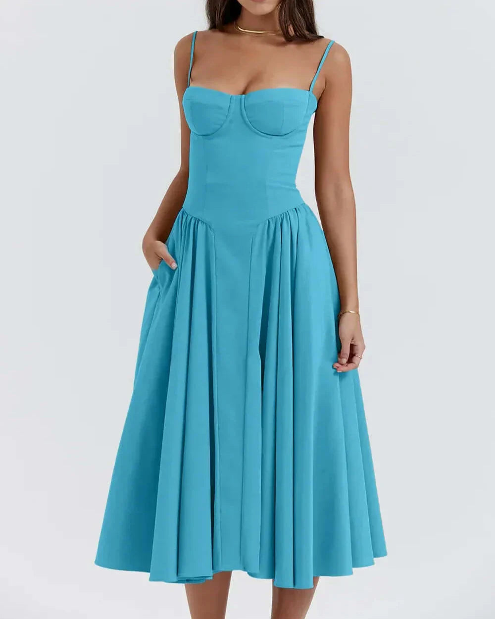 Stijlvolle Midi Jurk met Corset
