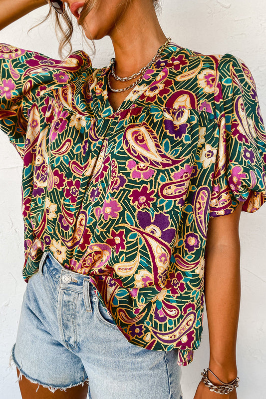 Cis | Korte Blouse met Plof Mouwtjes