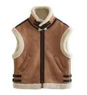 Clinty | Leer Look Dames Vest met Teddy Voering – Warm & Modieus