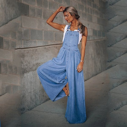 Alise | Tuinbroek Jumpsuit met Wijde Pijpen
