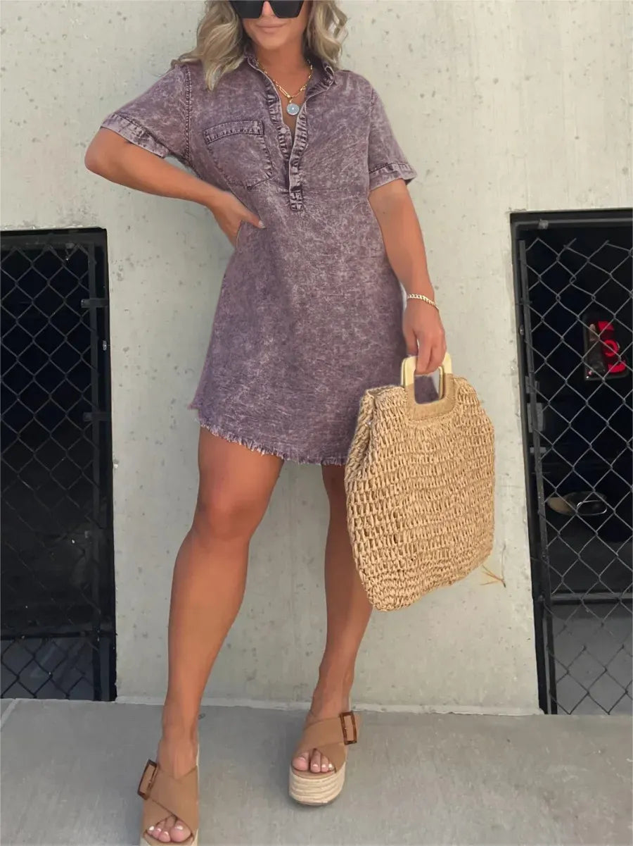 Lina | Zomerse Spijkerlook Jurk