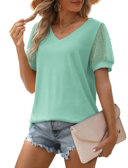 Elegante Linnen V-Hals Top voor Dames