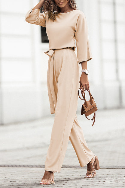 Ariah | Elegante Beige Jumpsuit - Verfijnd en Tijdloos