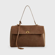 Jule | Premium Schoudertas van Suéde met Vegan Leren Afwerkingen