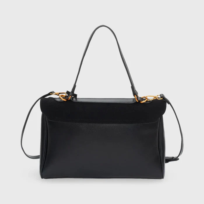 Jule | Premium Schoudertas van Suéde met Vegan Leren Afwerkingen