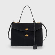 Jule | Premium Schoudertas van Suéde met Vegan Leren Afwerkingen