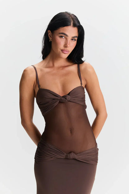 Nadine | Mesh Maxi Jurk