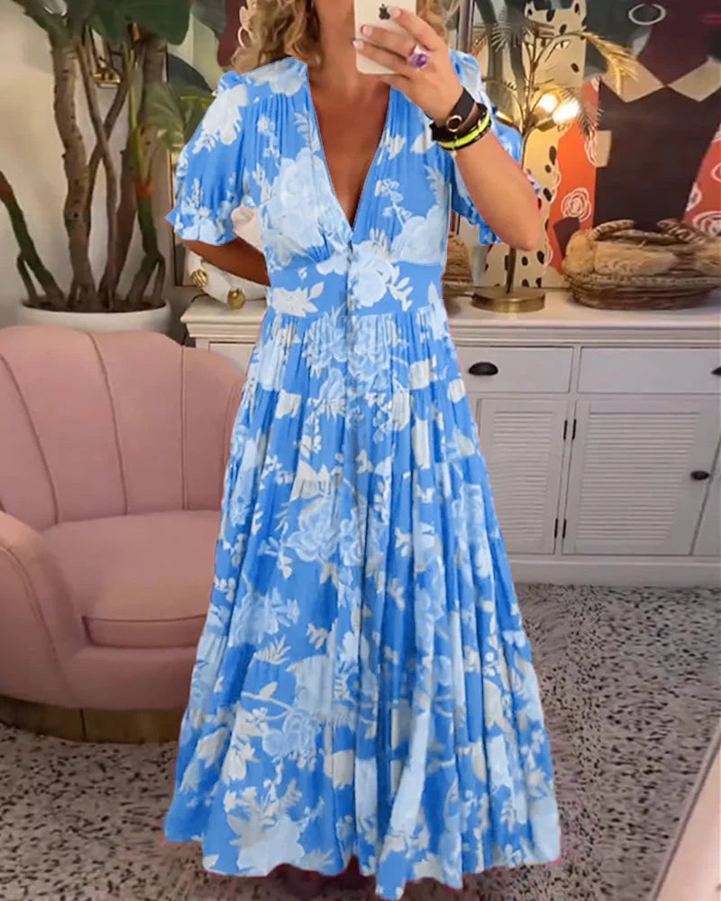 Zomerse Maxi-jurk met Diepe V-hals