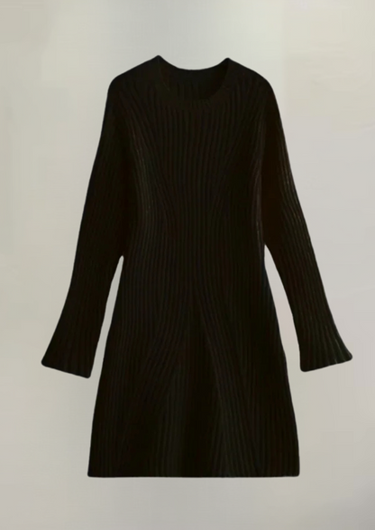 Darina | Comfort Rib Gebreide Midi Sweater Jurk Dames – Zacht & Elegant