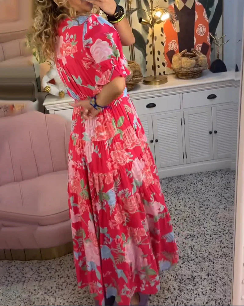 Zomerse Maxi-jurk met Diepe V-hals
