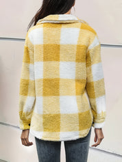 Ciska | Fleece Tussenjas met Blokpatroon Dames – Warm & Comfortabel