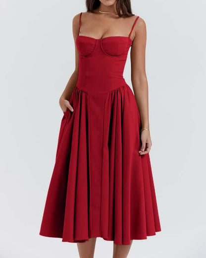 Stijlvolle Midi Jurk met Corset