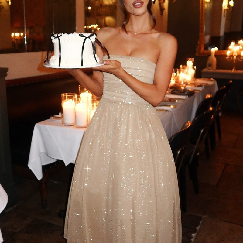 Jessa | Chique midi-jurk met Subtiele Pailletten