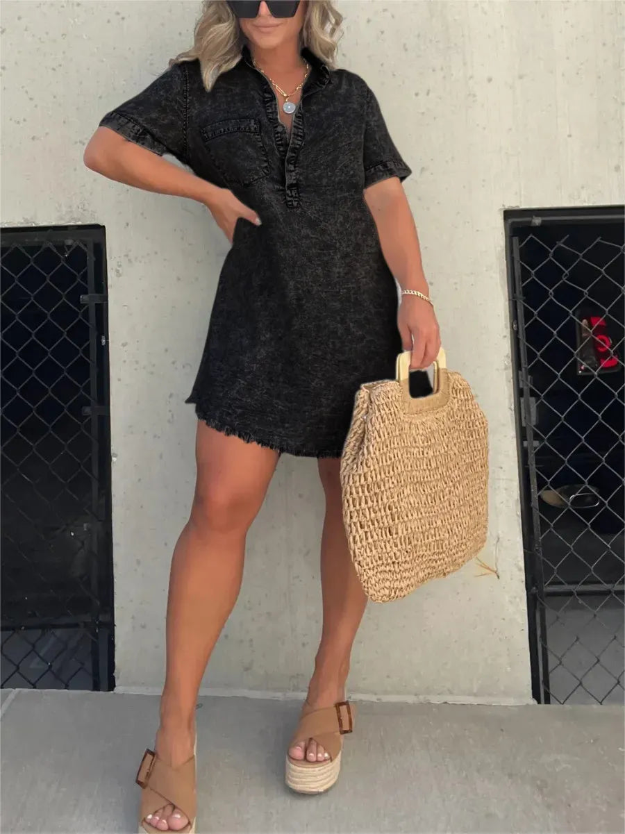 Lina | Zomerse Spijkerlook Jurk