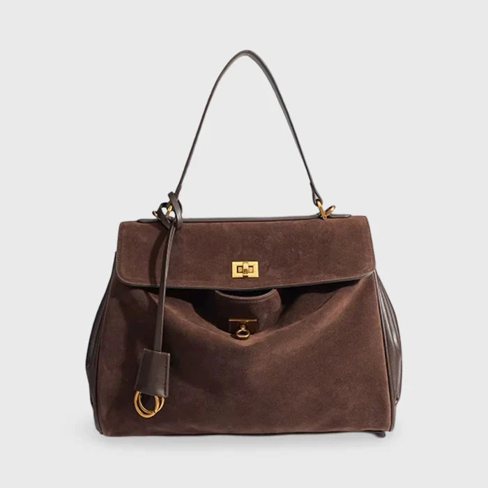 Jule | Premium Schoudertas van Suéde met Vegan Leren Afwerkingen