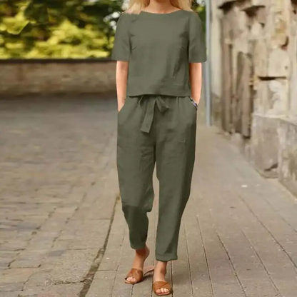 Comfortabele Tweedelige Linnen Set voor Dames