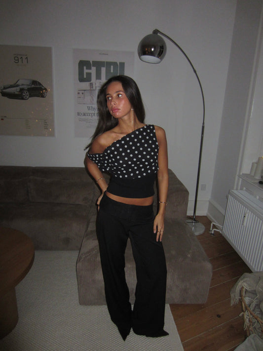 Zoey | Off-Shoulder Top met Polkadot Print
