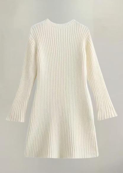 Darina | Comfort Rib Gebreide Midi Sweater Jurk Dames – Zacht & Elegant