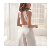 Aniela | Dames Jumpsuit V-Hals – Elegant met Wijde Pijpen