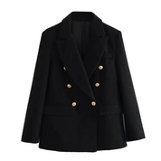 Elcke | Dames Blazer met Reverse Kraag en Elegante Knopen