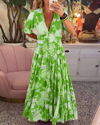 Zomerse Maxi-jurk met Diepe V-hals