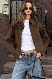 Bryana | Cropped Wollen Jas voor Dames – Stijlvol & Modern Design