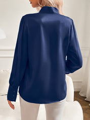 Elly | Damesblouse met Strik Hals en Elegante Mouwen