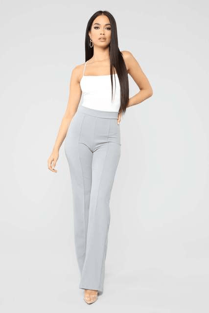 Arleta | Hoge Taille Uitlopende Pantalon van Zachte Stof